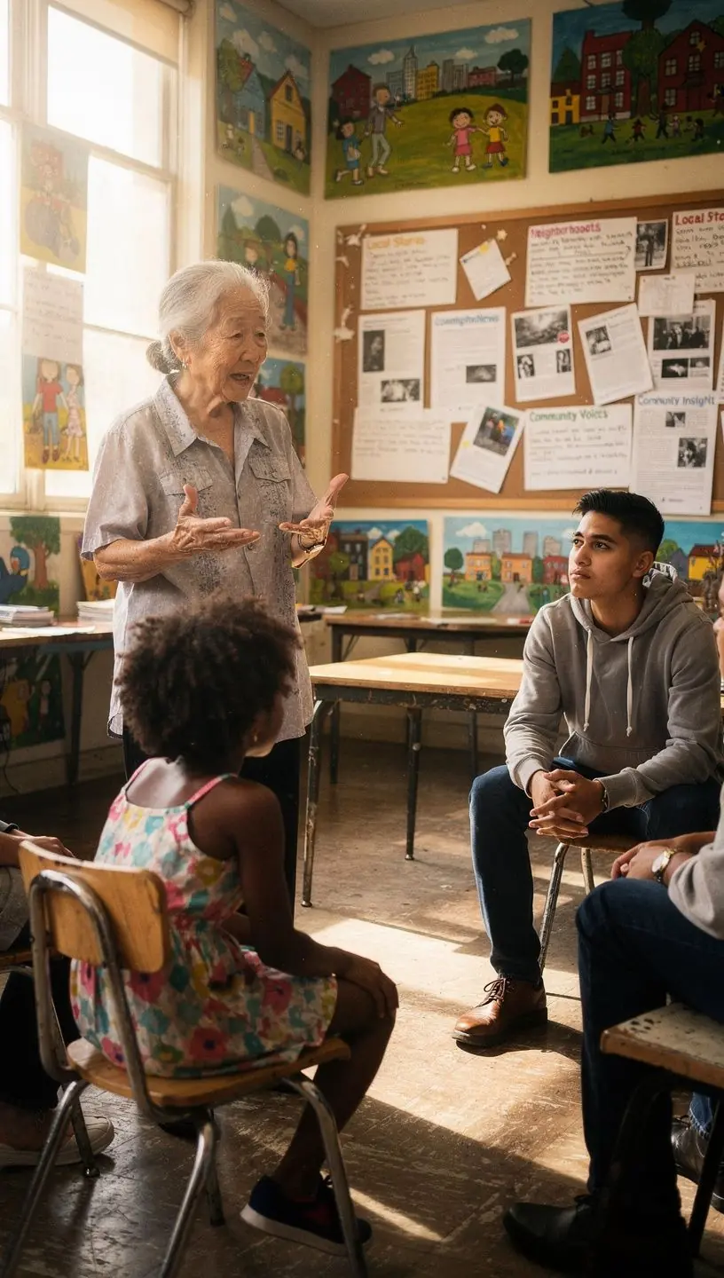 Volunteer helping plant a community garden, symbolizing local action and positive change.